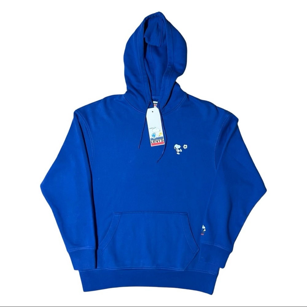 Levi's X Peanuts Relaxed Hoodie Snoopy Soccer EMB Blue 38821-0019 Surf Blue
